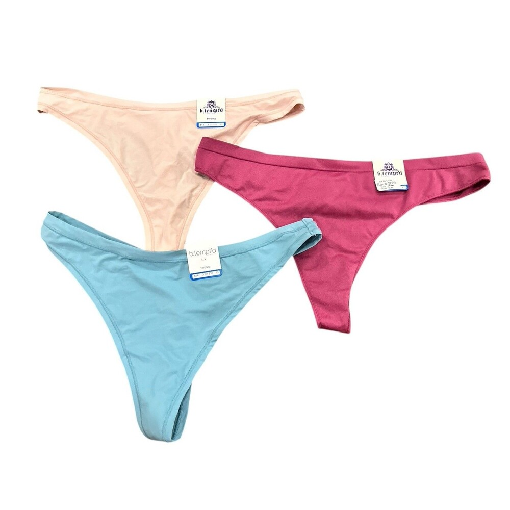 Lot of 3 NEW b.tempt'd by Wacoal Womens Thongs Size X-Large XL NWT